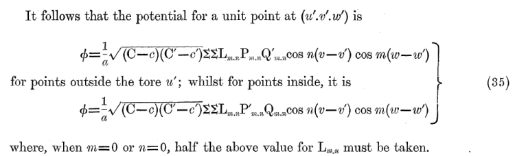 To be inserted: Eq. (35) from Hicks (1881)