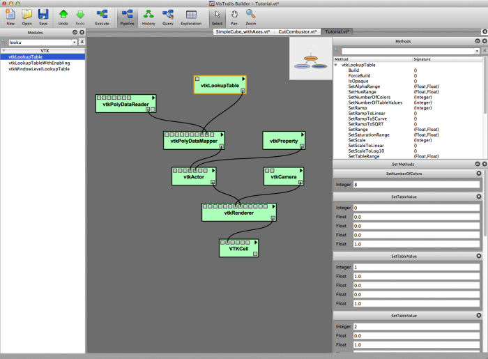 Employing the vtkLookupTable Module
